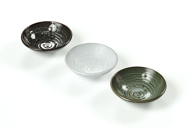 Madam Stoltz - bowl set - green white black 3D model