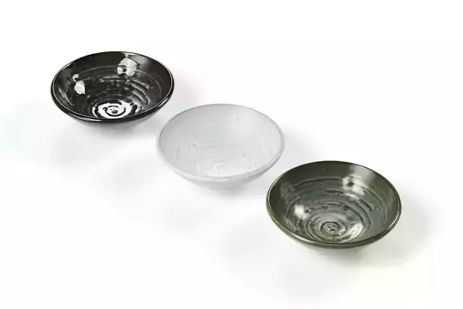 Madam Stoltz - bowl set - green white black