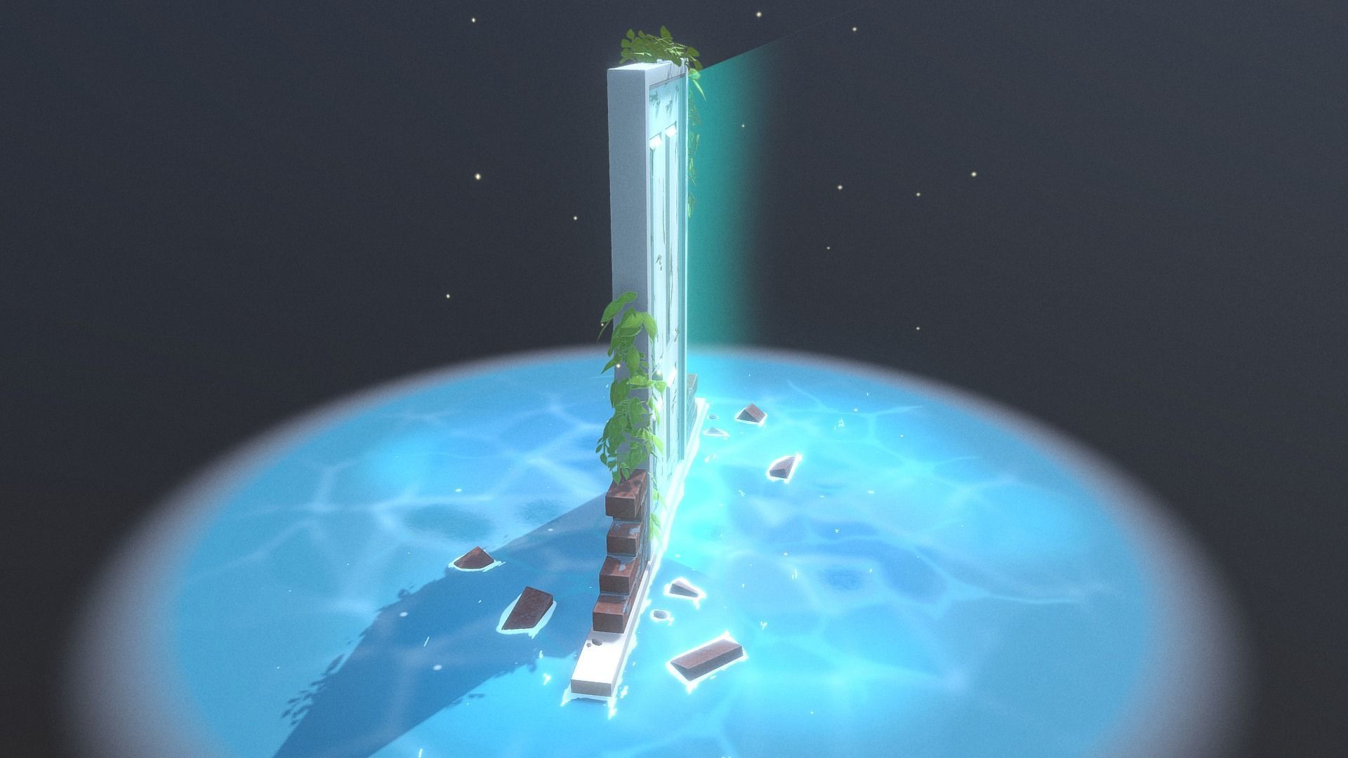 Fantasy Door Low-poly 3D model_8