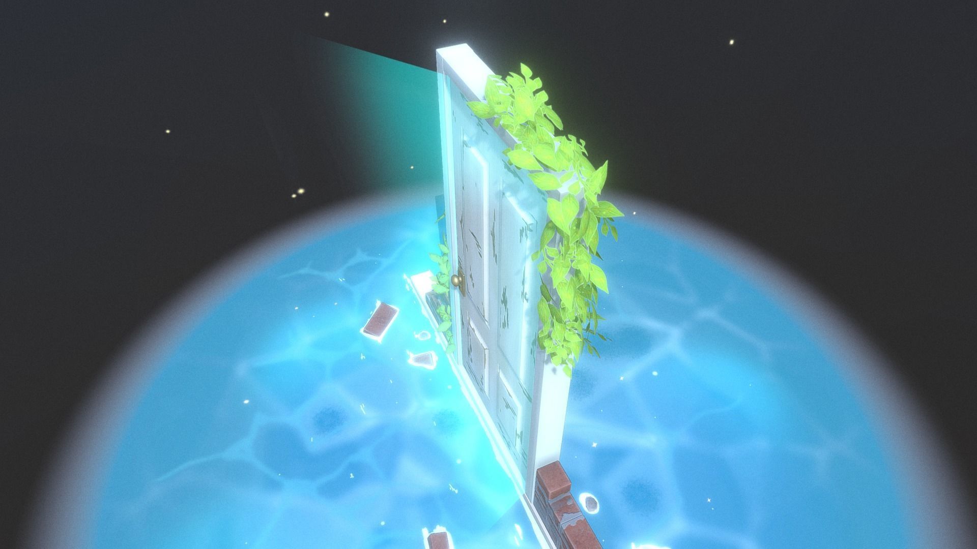 Fantasy Door Low-poly 3D model_6