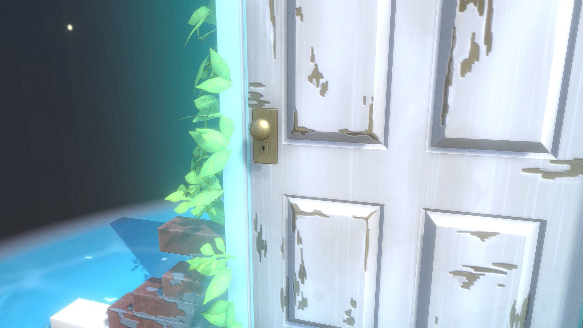 Fantasy Door Low-poly 3D model_4