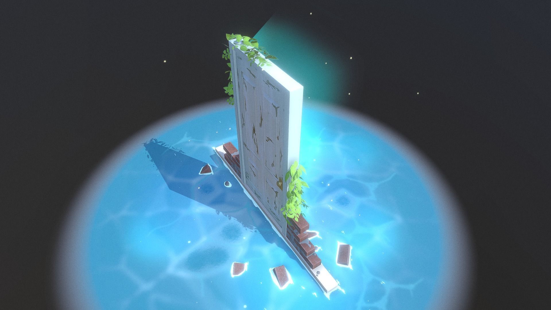 Fantasy Door Low-poly 3D model_9