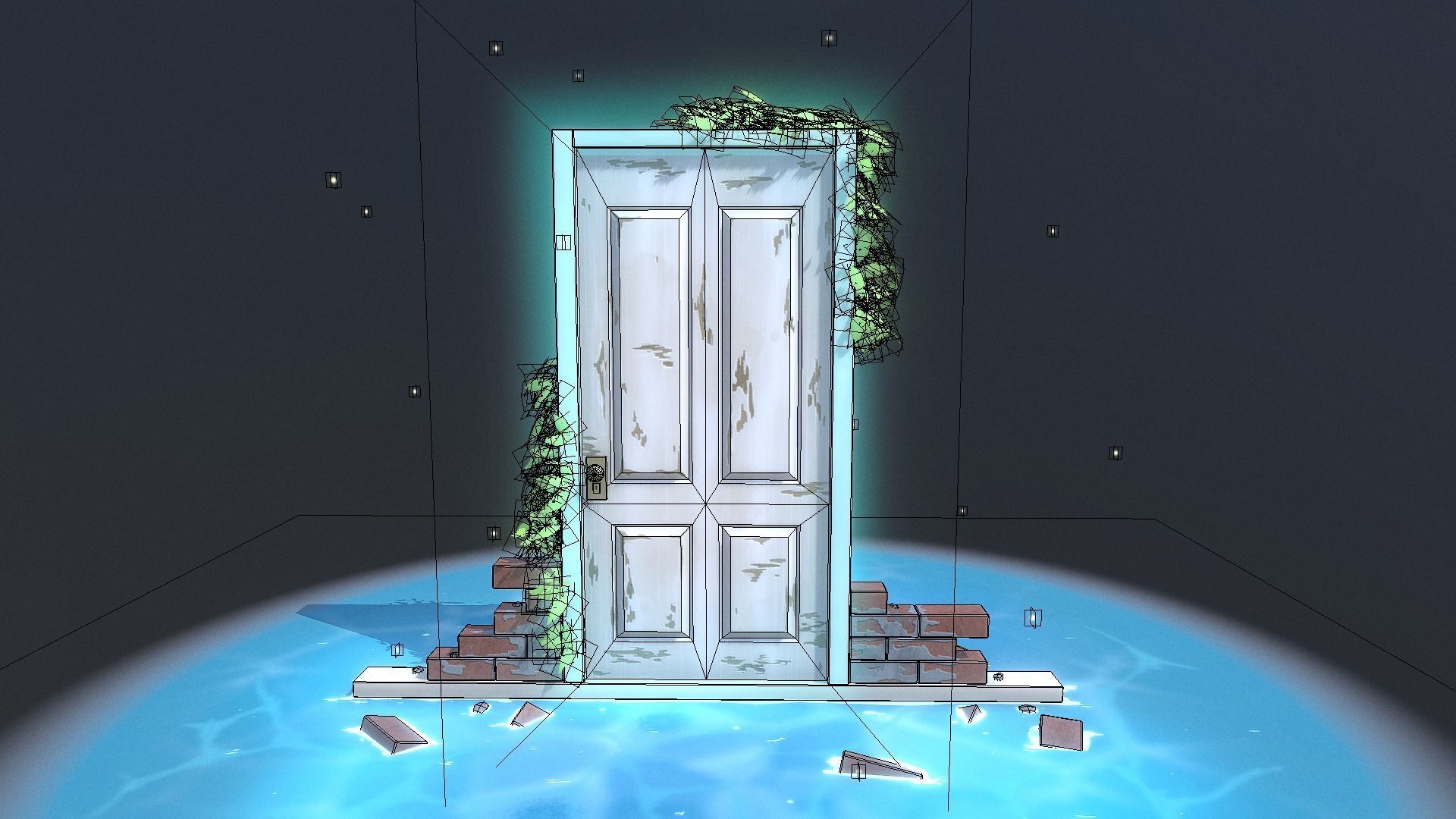 Fantasy Door Low-poly 3D model_10