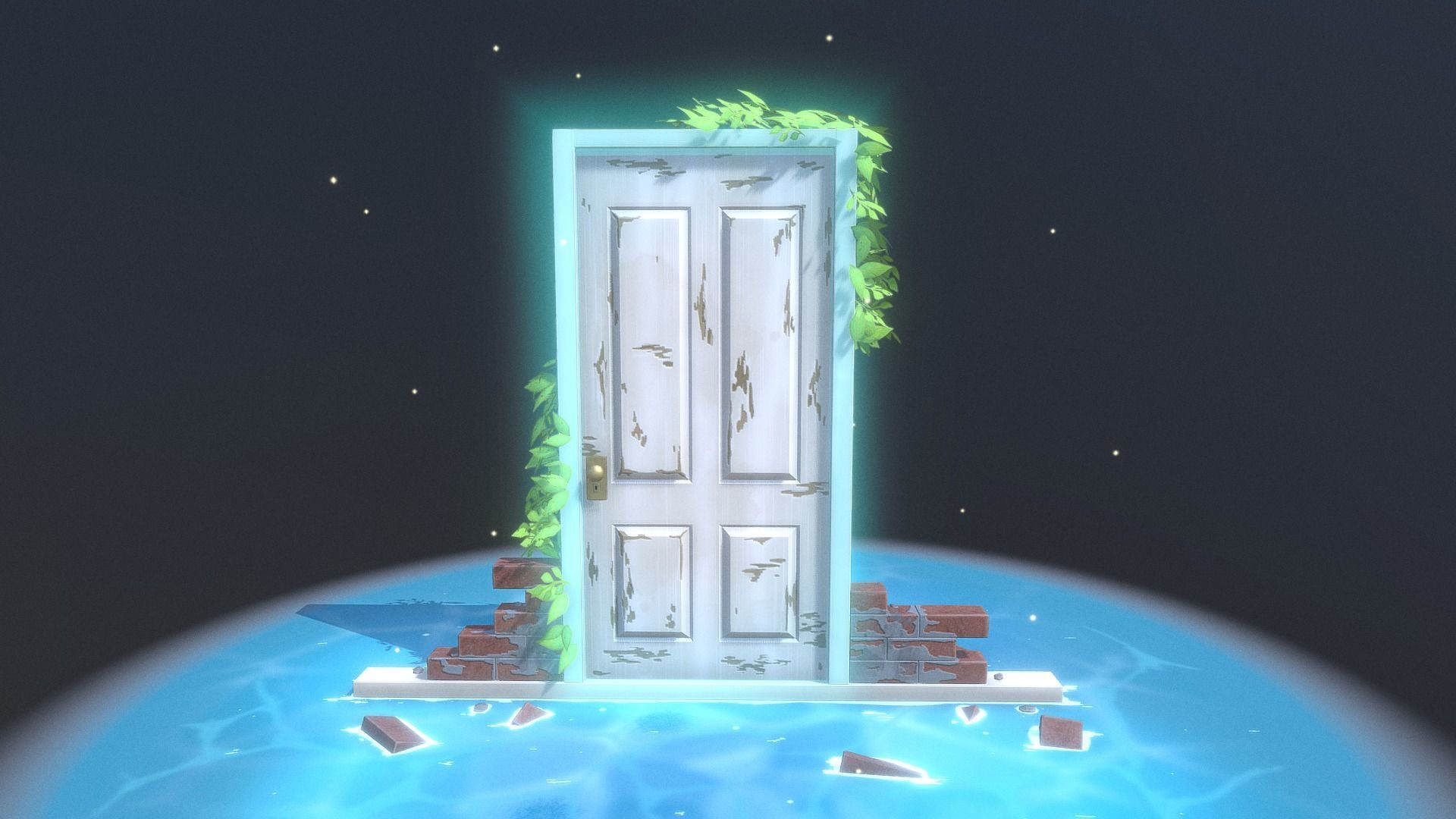 Fantasy Door Low-poly 3D model_11