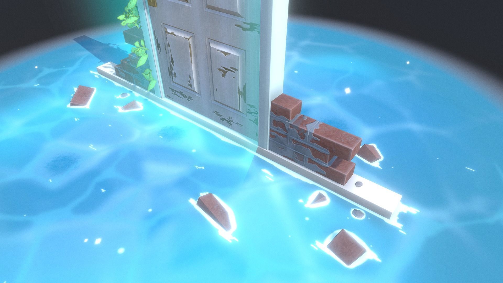 Fantasy Door Low-poly 3D model_5