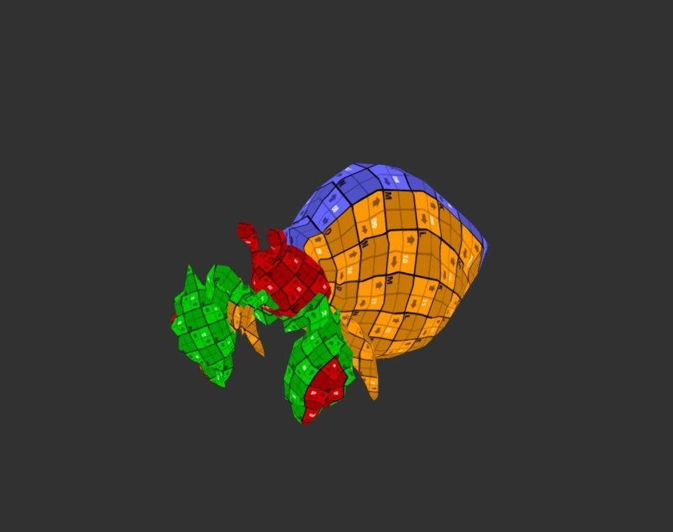 Crab Crustacean Low-poly 3D model_5