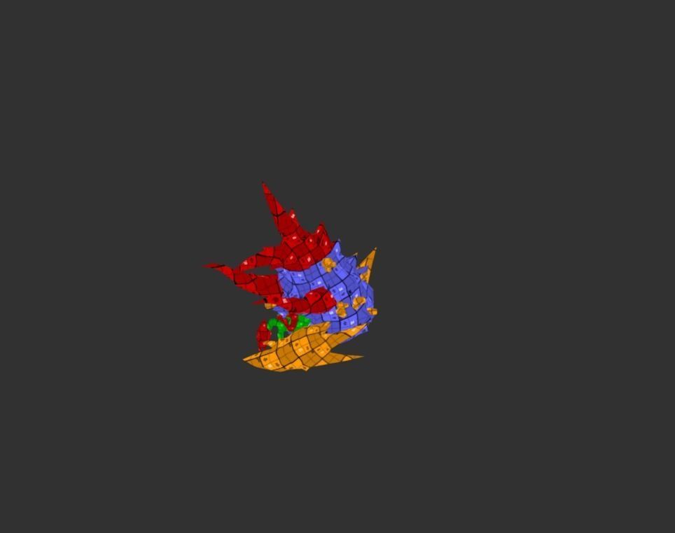 Crab Crustacean Mutant Low-poly 3D model_6