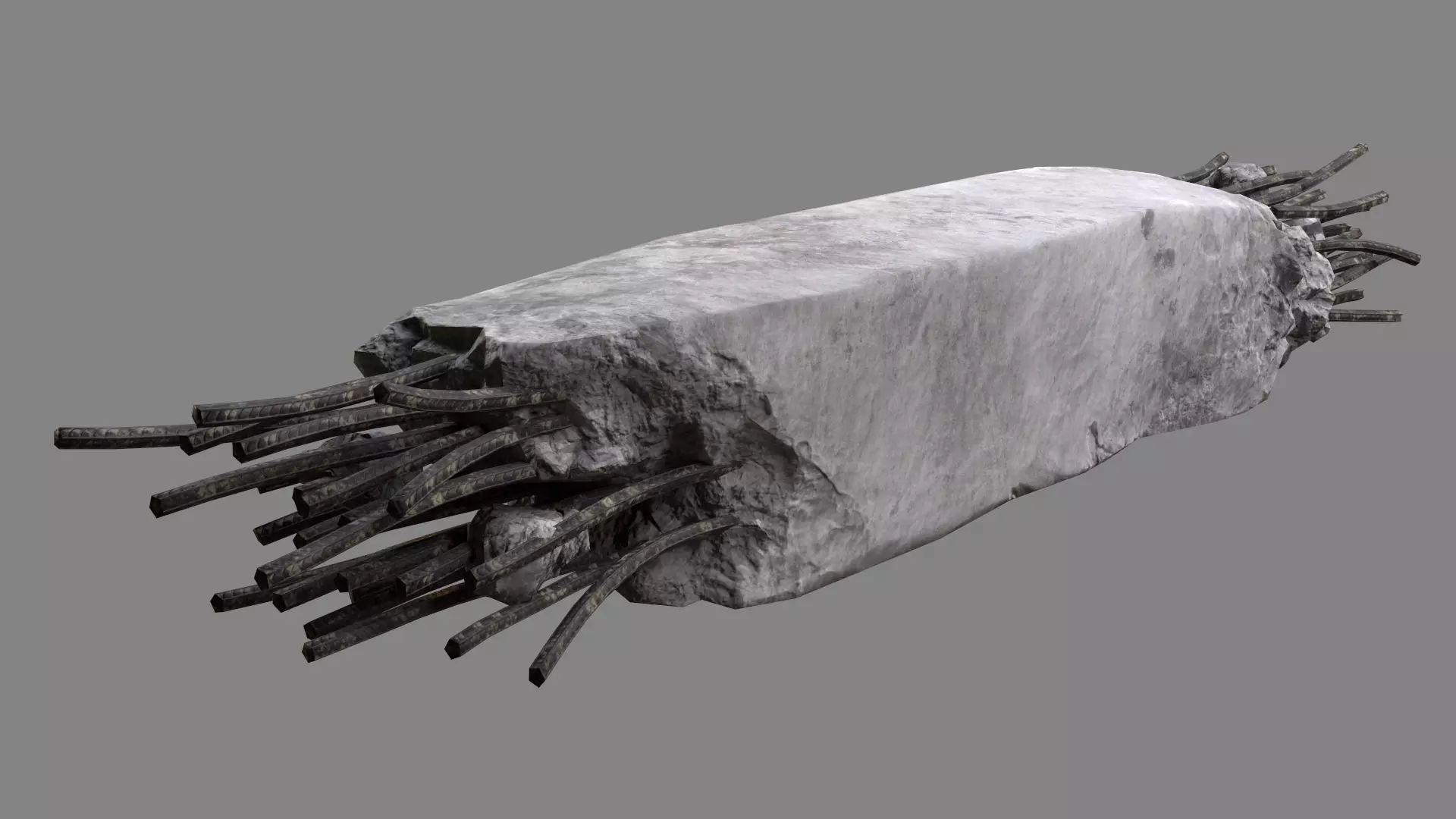 Damaged Concrete Column 02 v2 Low-poly 3D model_0