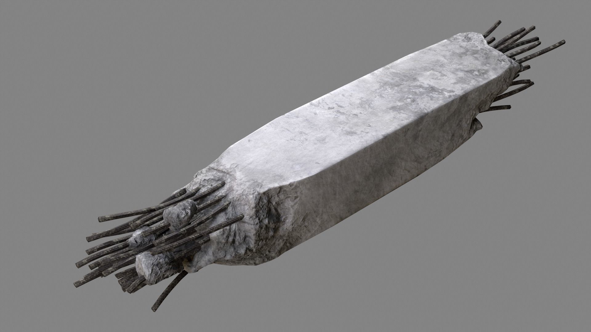 Damaged Concrete Column 02 v2 Low-poly 3D model_4