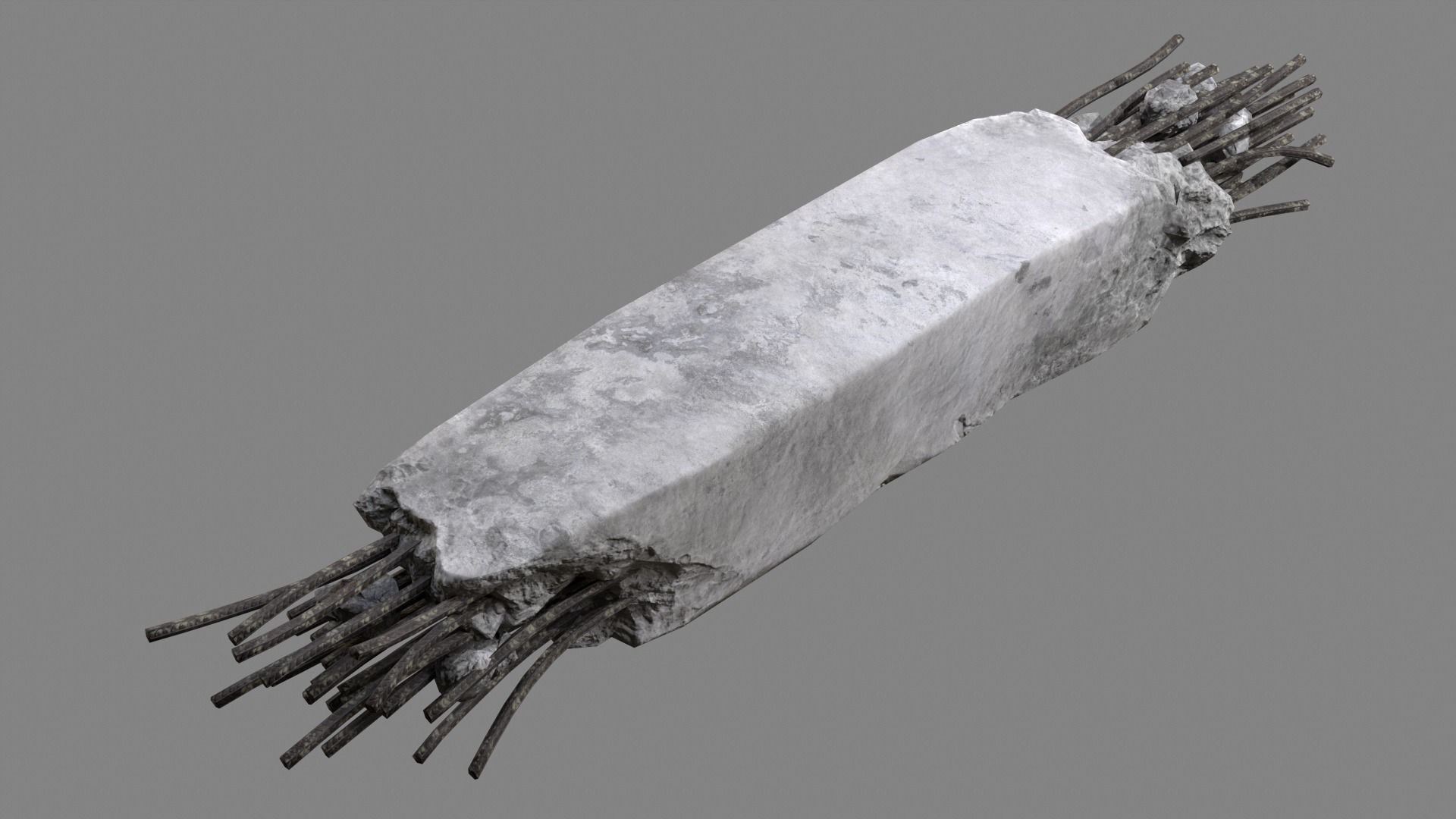 Damaged Concrete Column 02 v2 Low-poly 3D model_3