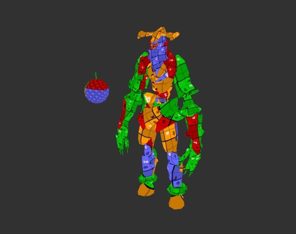 Demon Giant Mutant Golem Low-poly 3D model_6