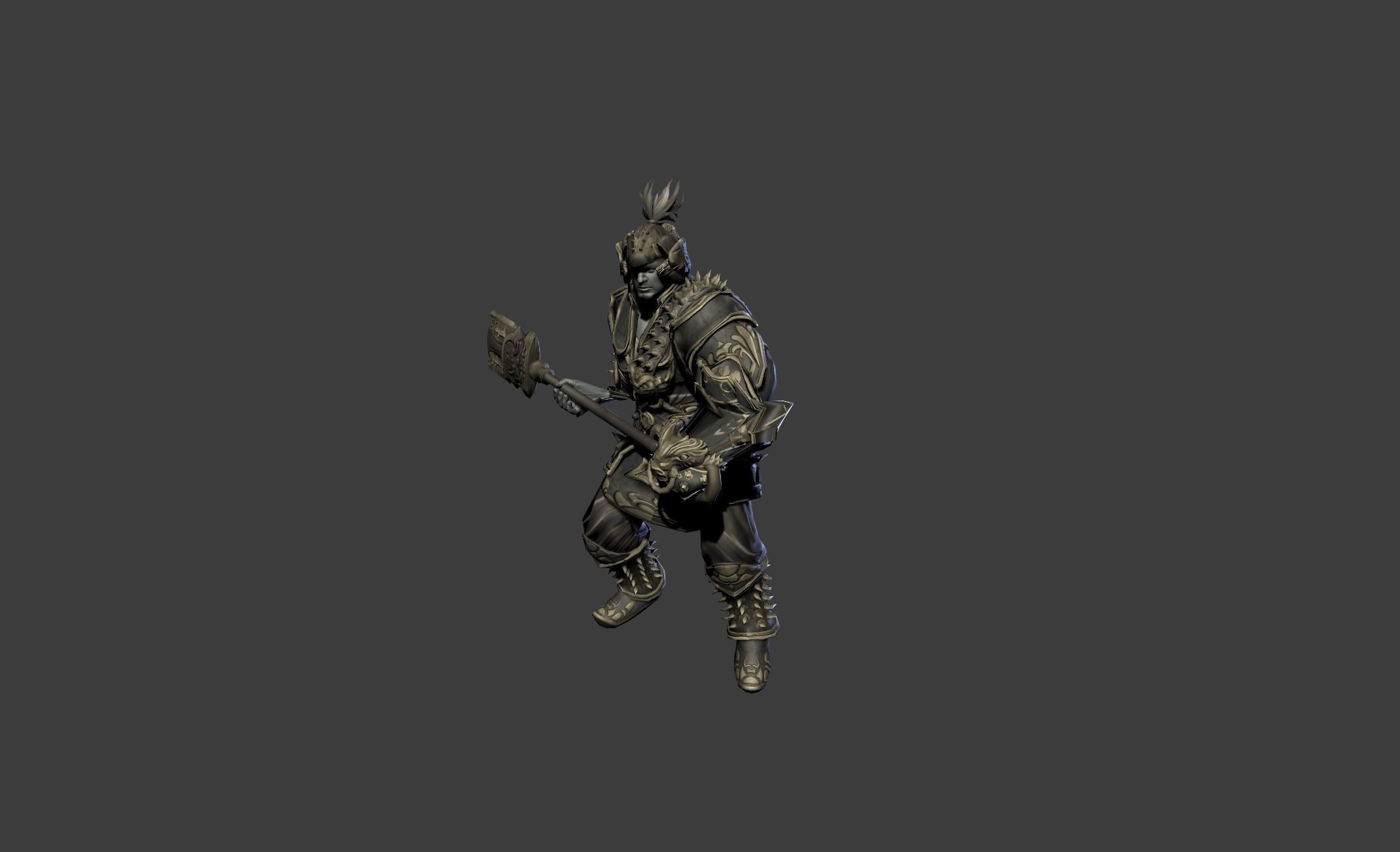 Ancient Bronze Warrior Low-poly 3D model_17
