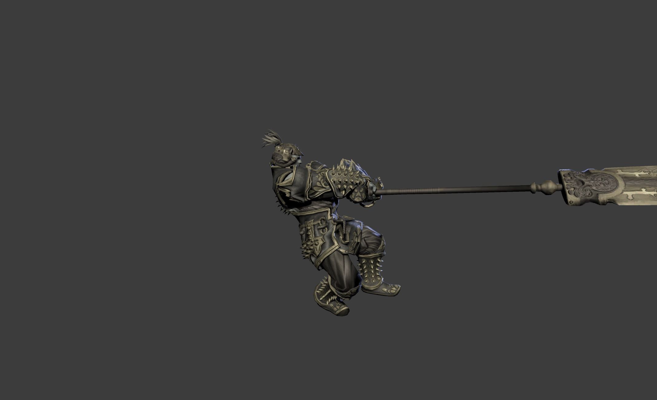 Ancient Bronze Warrior Low-poly 3D model_18