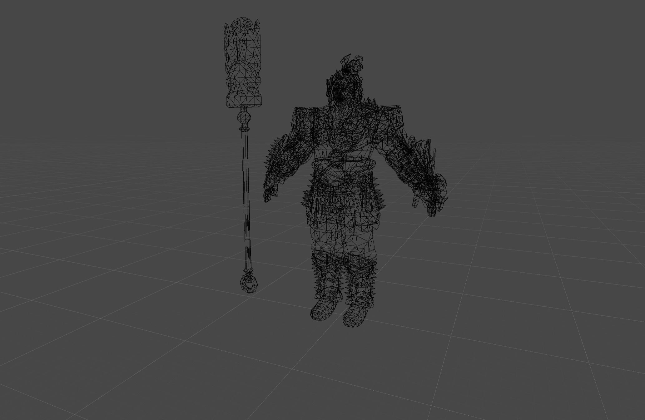 Ancient Bronze Warrior Low-poly 3D model_7