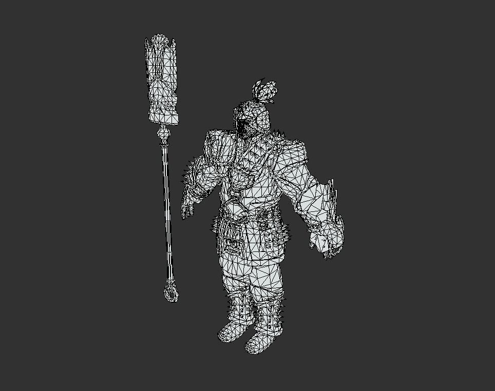 Ancient Bronze Warrior Low-poly 3D model_5
