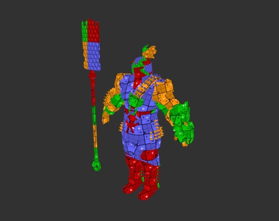 Ancient Bronze Warrior Low-poly 3D model_6