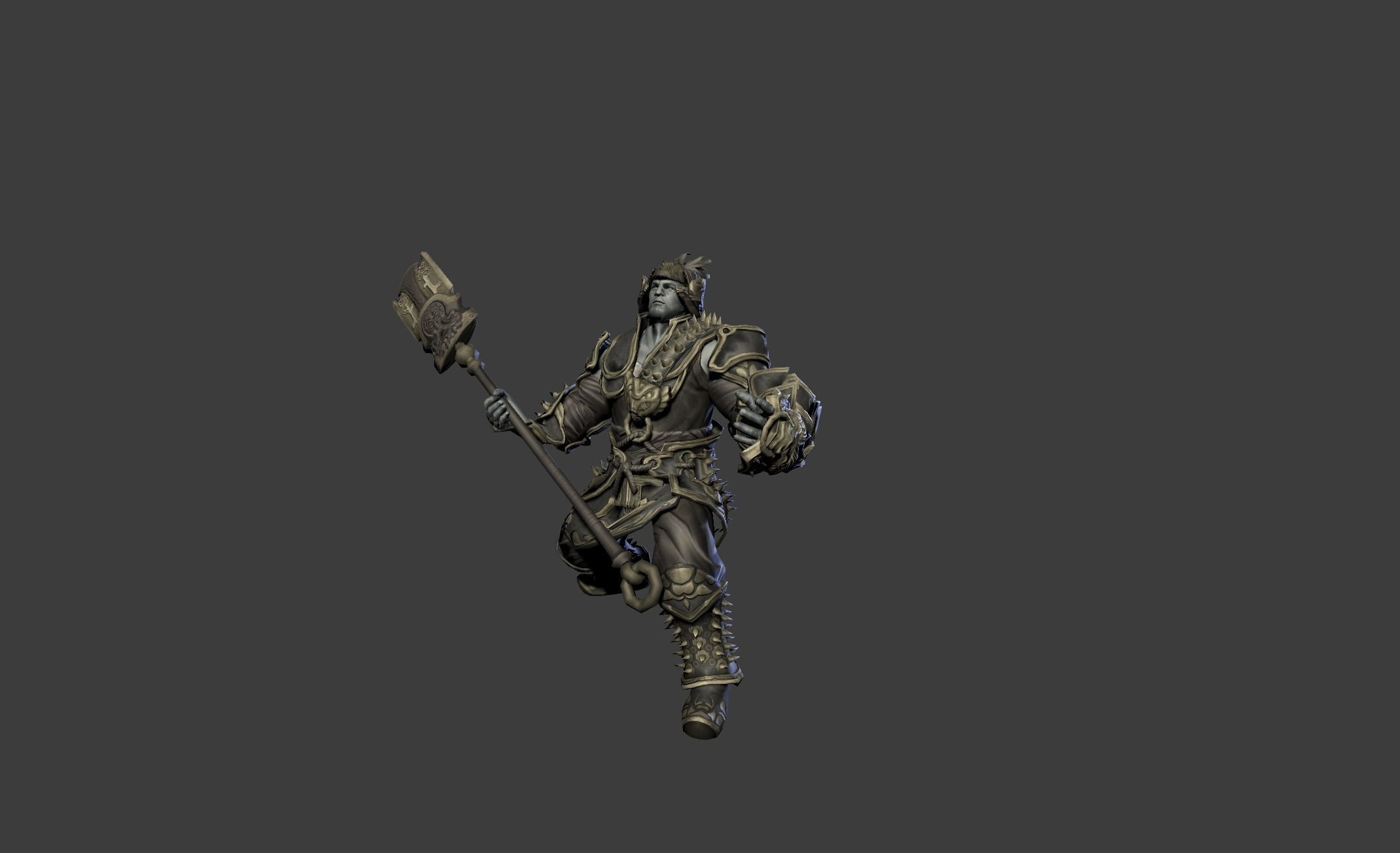 Ancient Bronze Warrior Low-poly 3D model_10