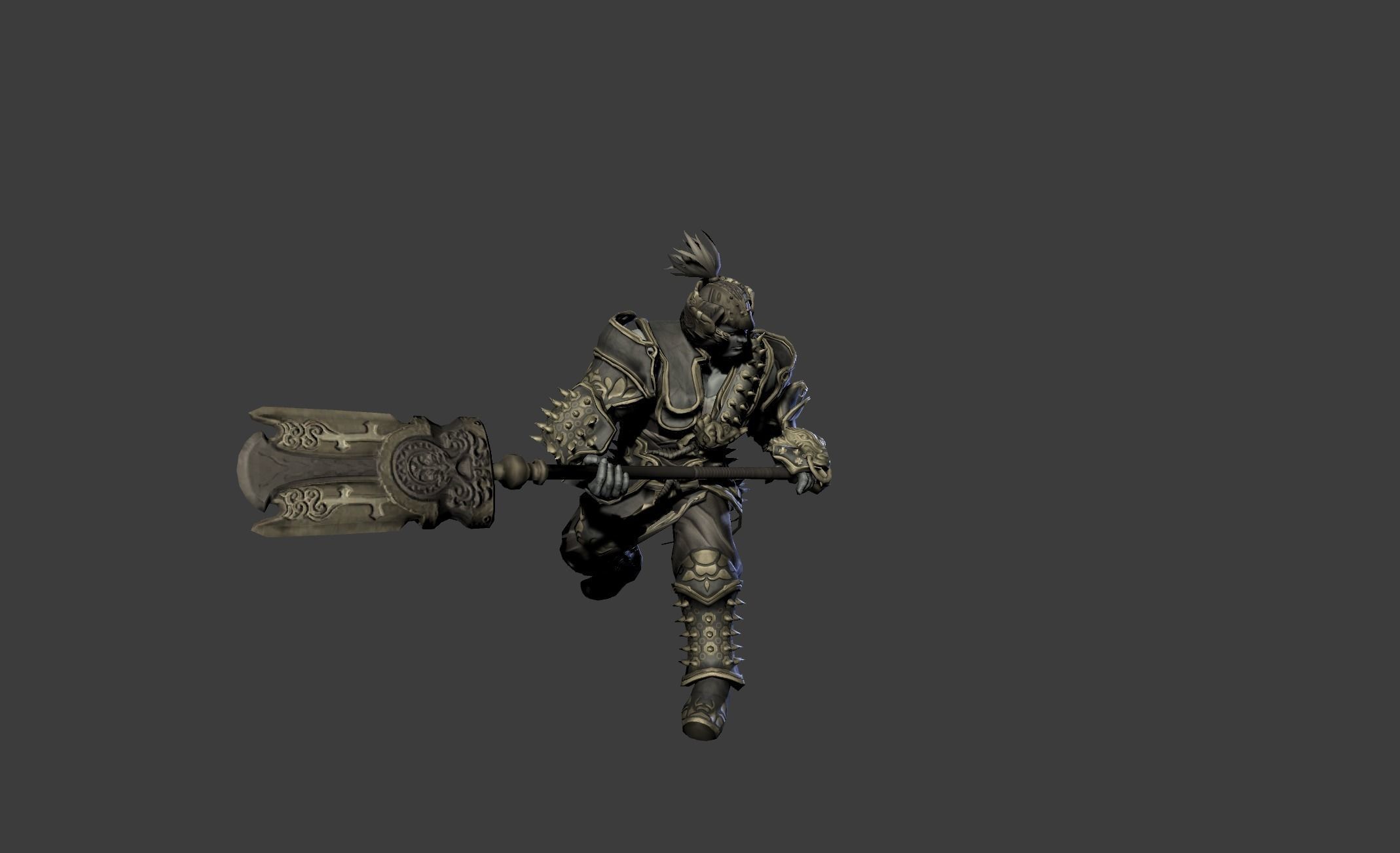 Ancient Bronze Warrior Low-poly 3D model_14