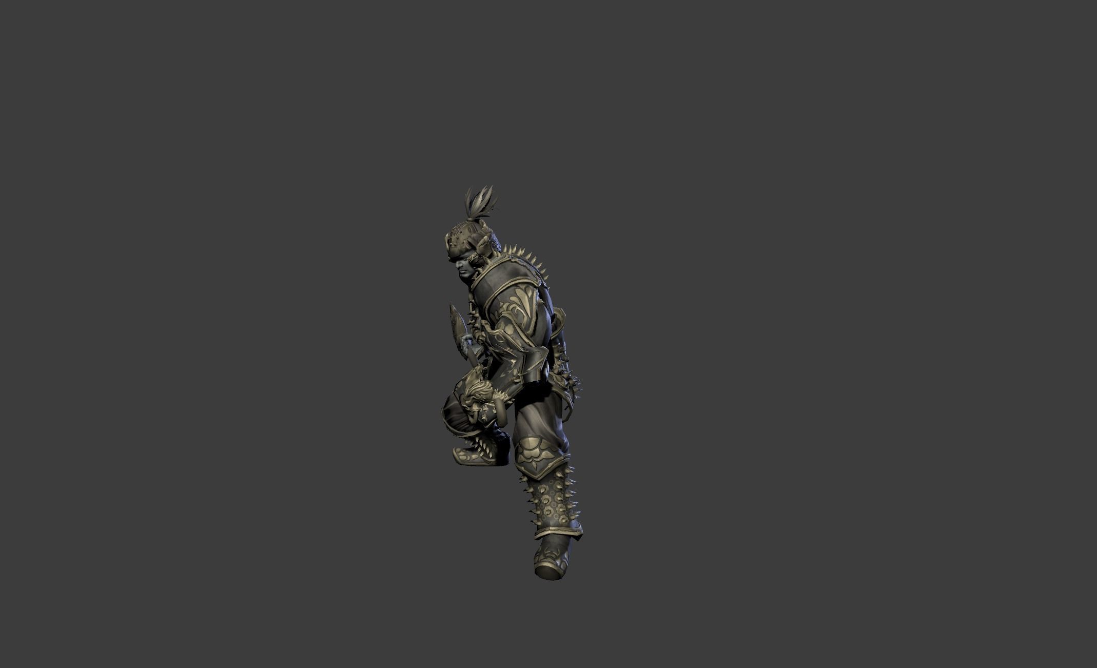 Ancient Bronze Warrior Low-poly 3D model_11