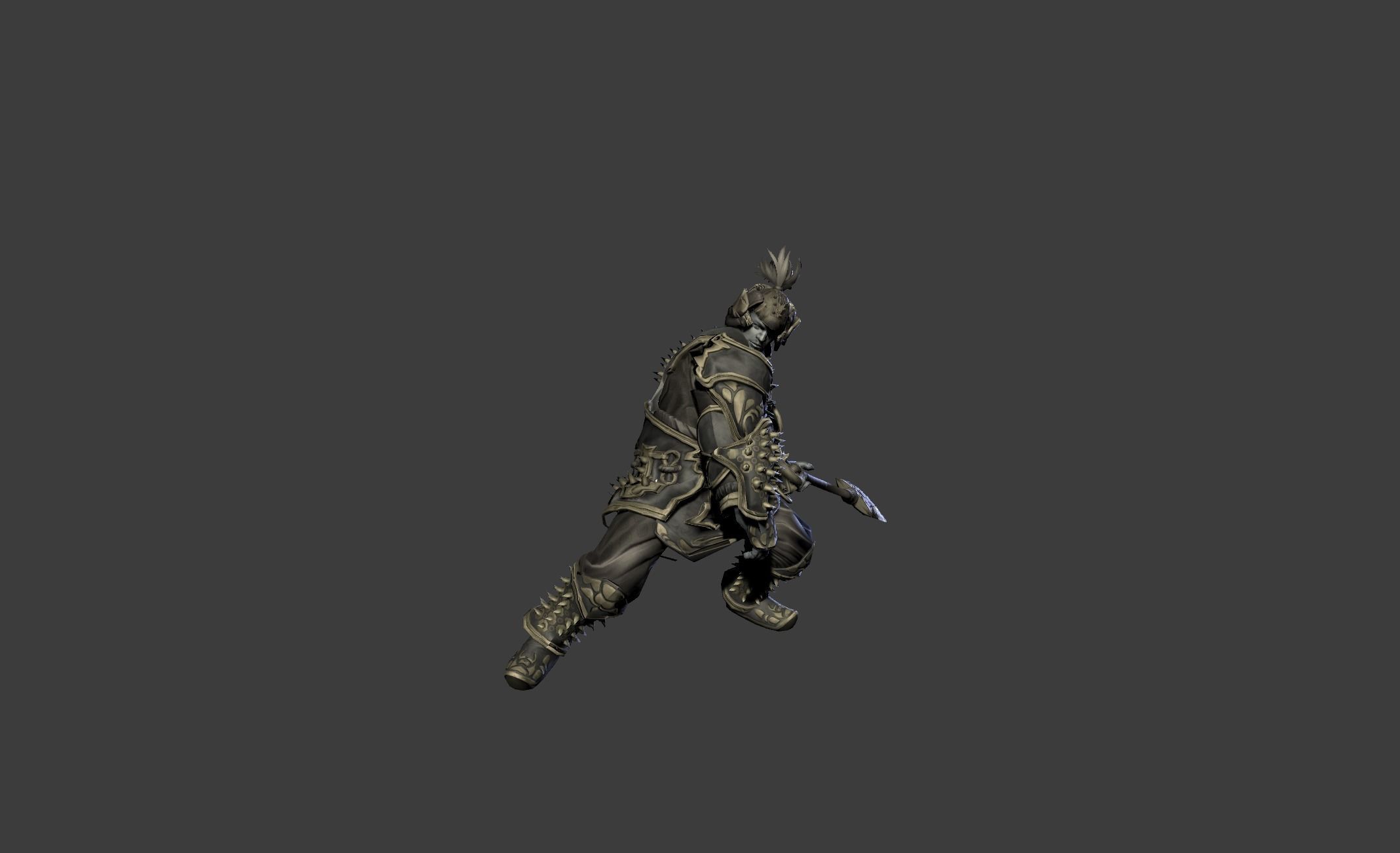 Ancient Bronze Warrior Low-poly 3D model_16