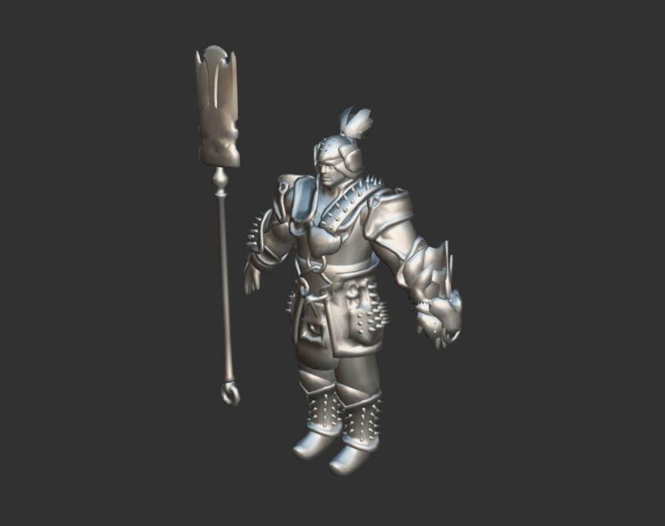 Ancient Bronze Warrior Low-poly 3D model_4