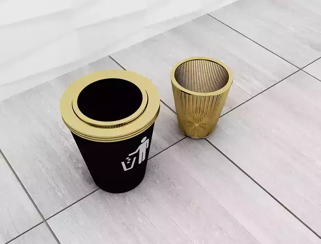 Waste Basket Decorative unit F1 3D model
