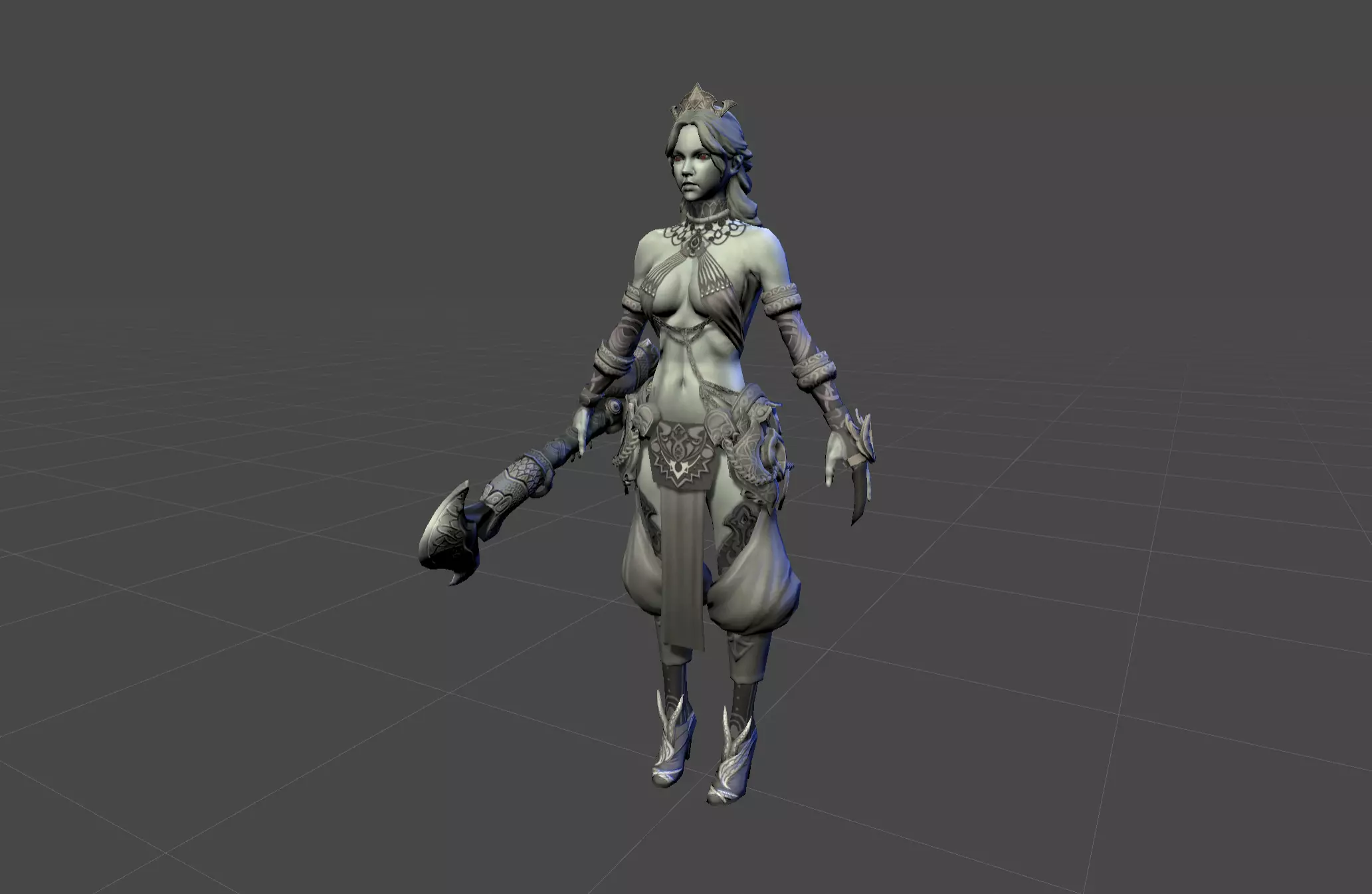 Ancient Bronze Witch Low-poly 3D model_0