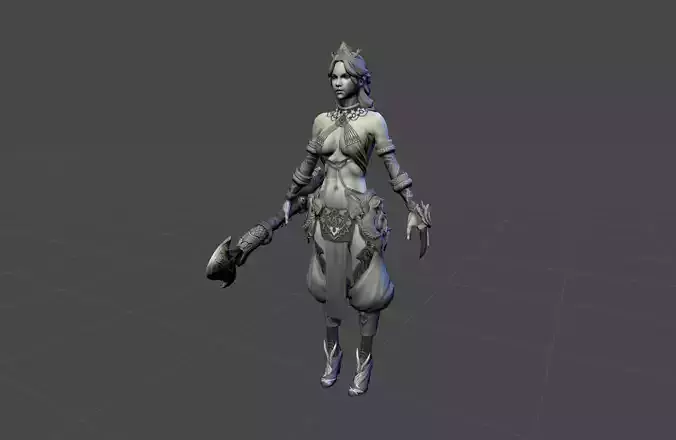 Ancient Bronze Witch Low-poly 3D model