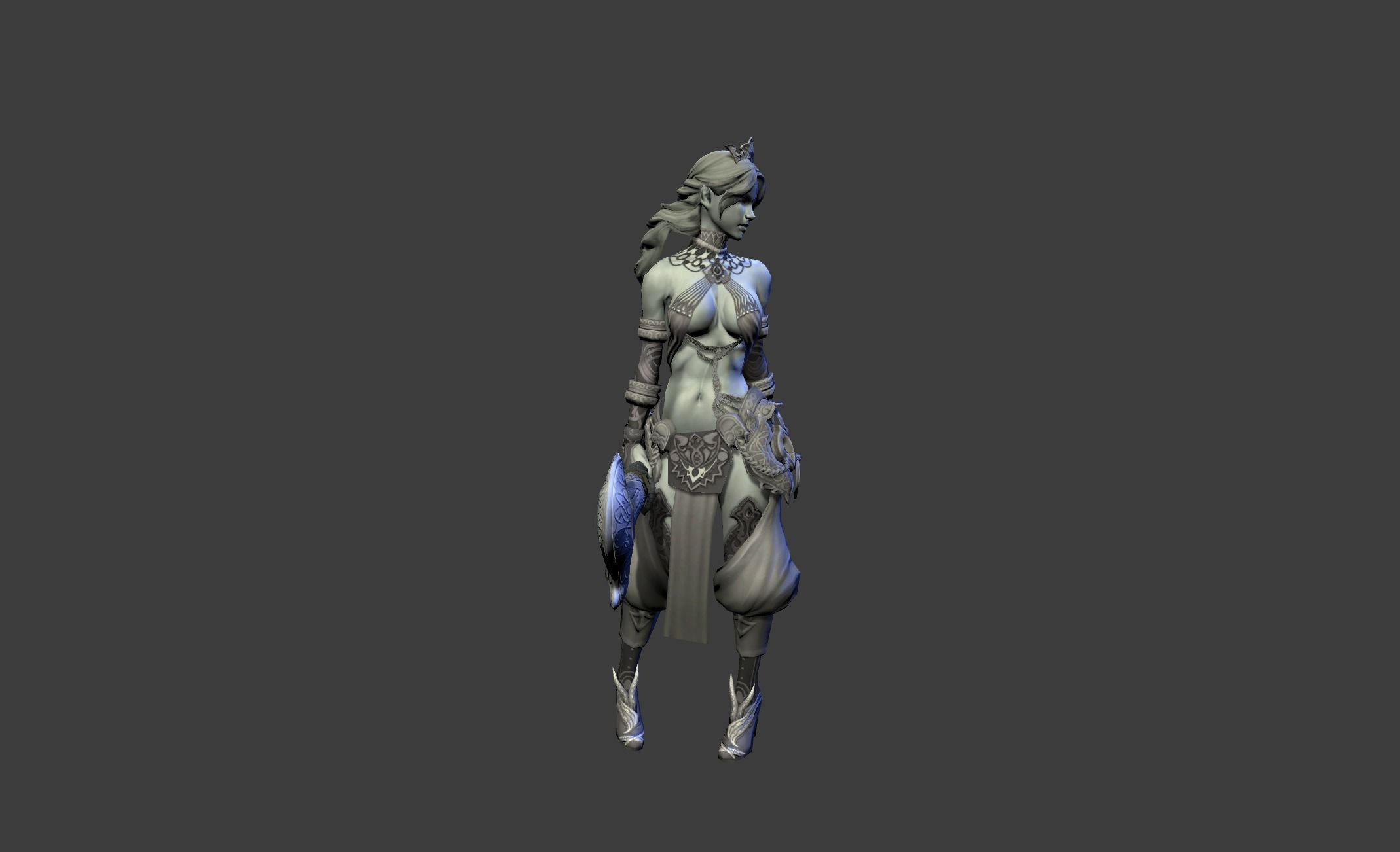Ancient Bronze Witch Low-poly 3D model_11