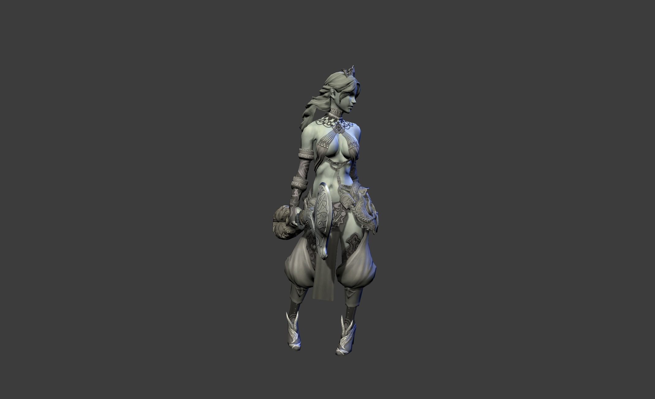 Ancient Bronze Witch Low-poly 3D model_13
