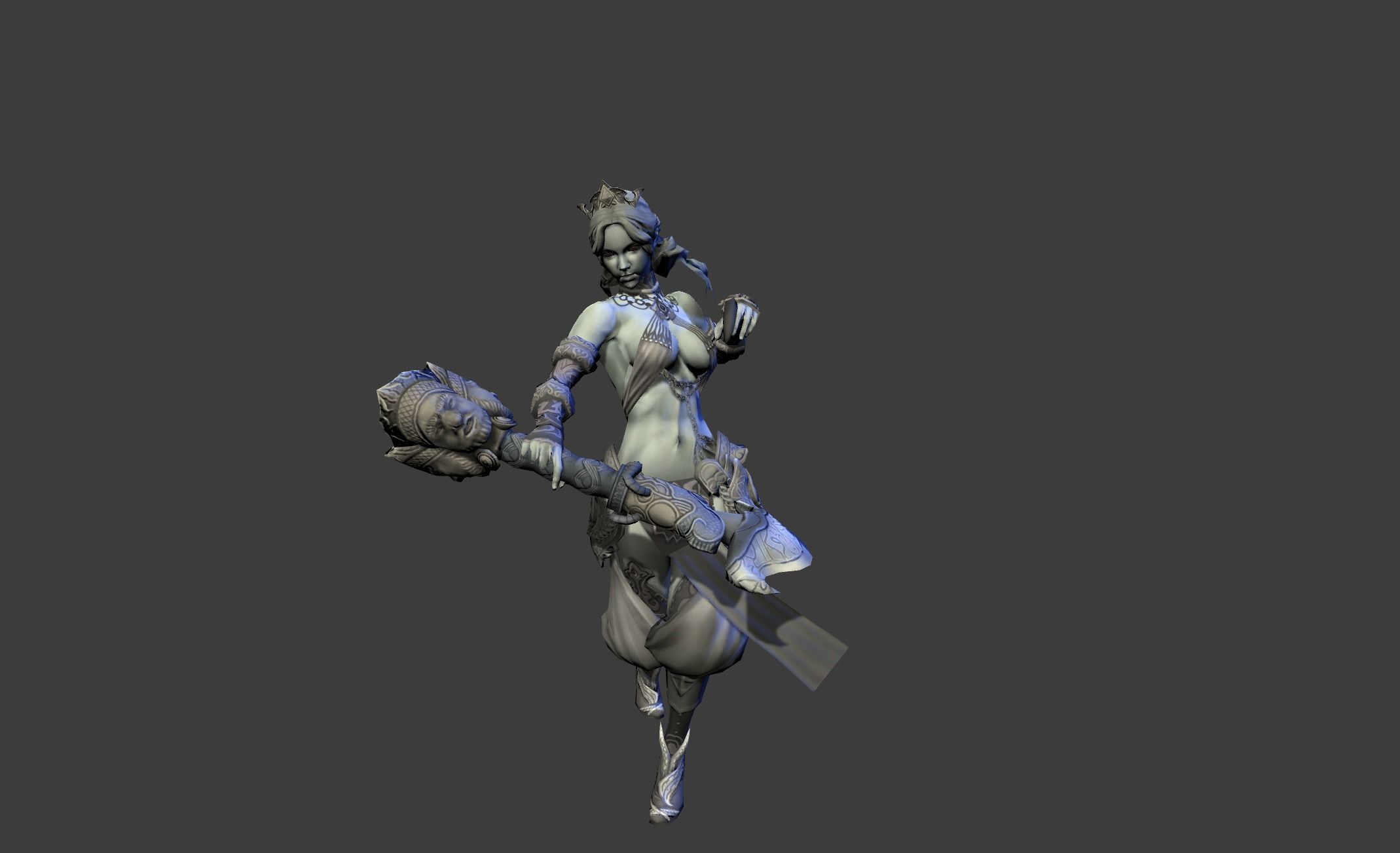 Ancient Bronze Witch Low-poly 3D model_16