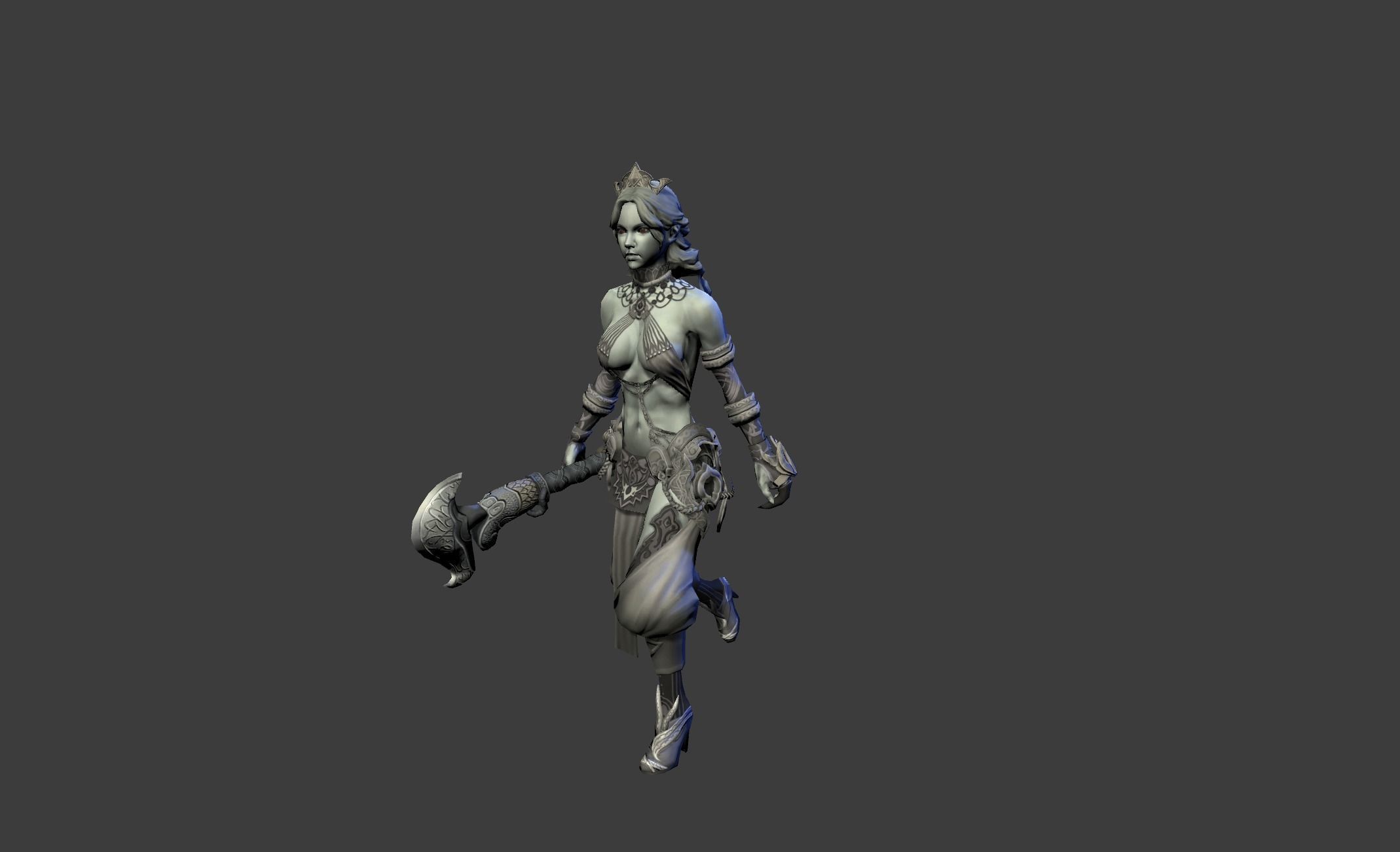 Ancient Bronze Witch Low-poly 3D model_15
