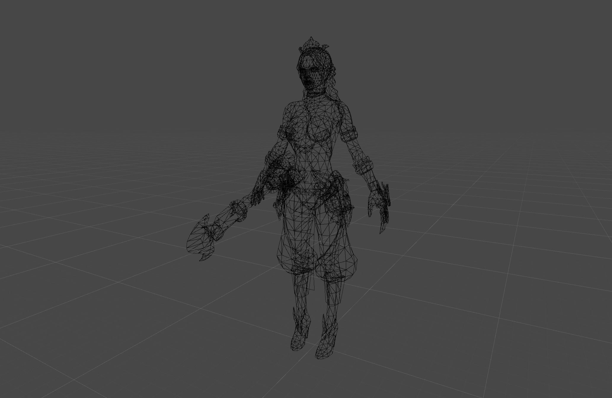 Ancient Bronze Witch Low-poly 3D model_7