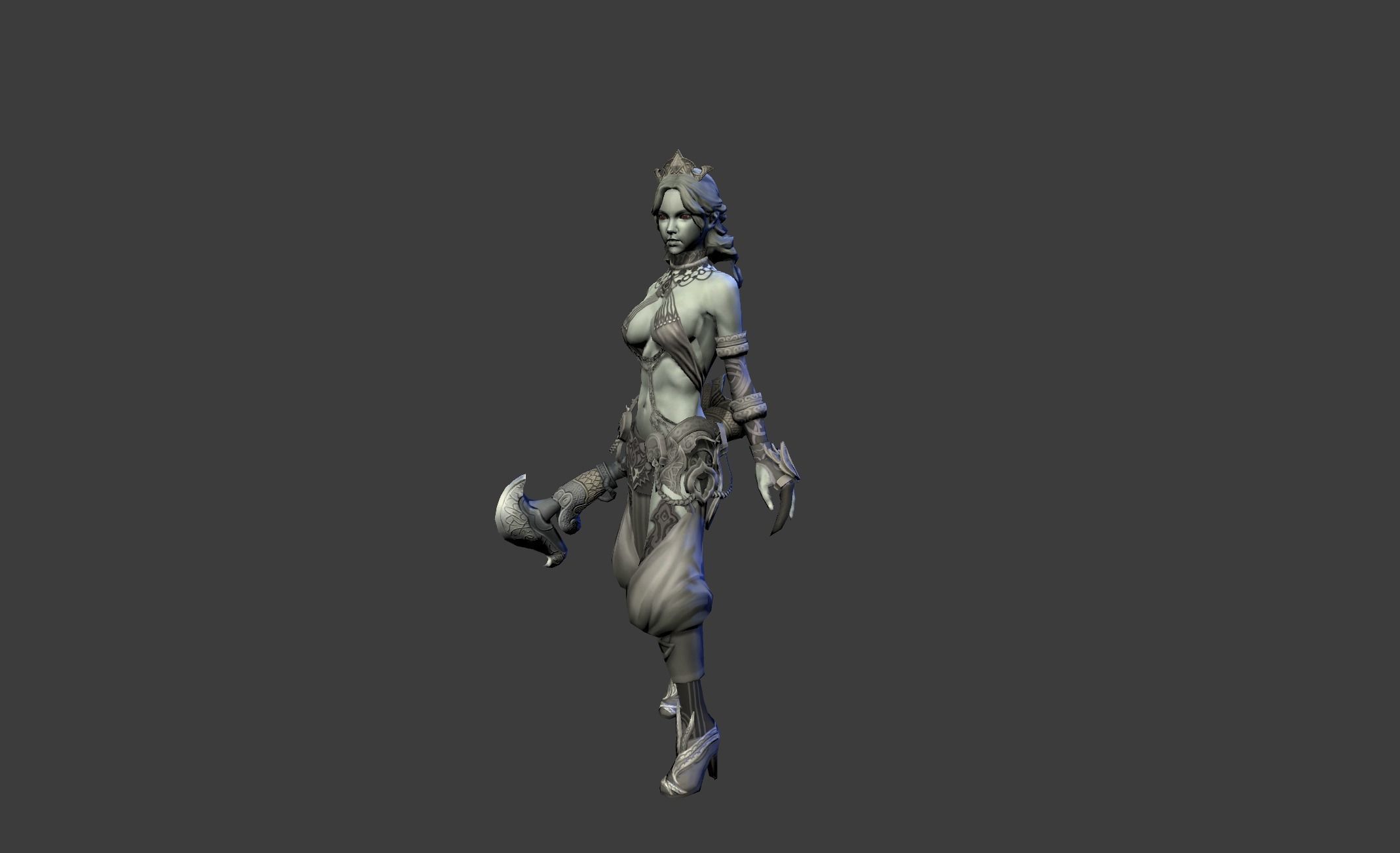 Ancient Bronze Witch Low-poly 3D model_14