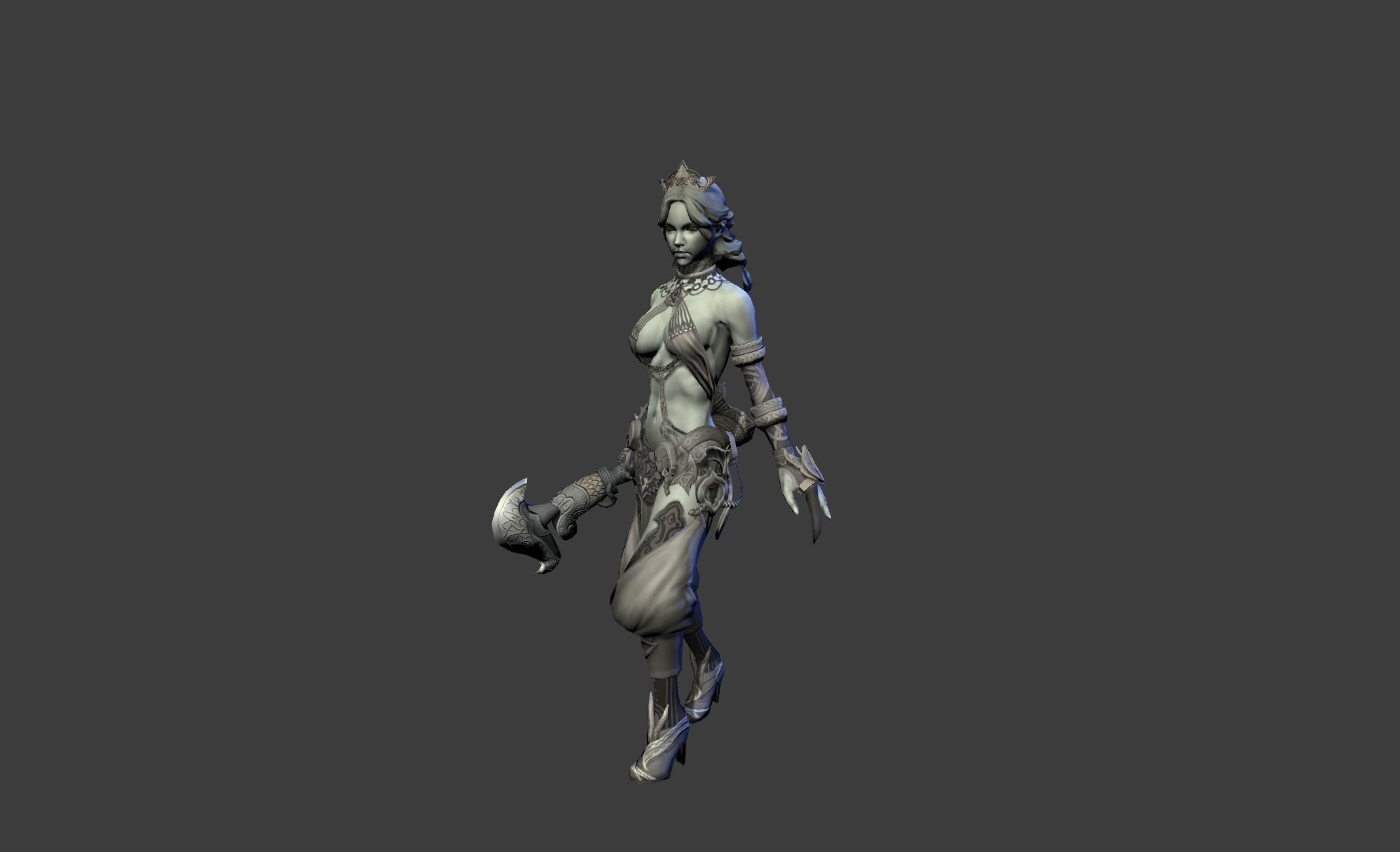 Ancient Bronze Witch Low-poly 3D model_9