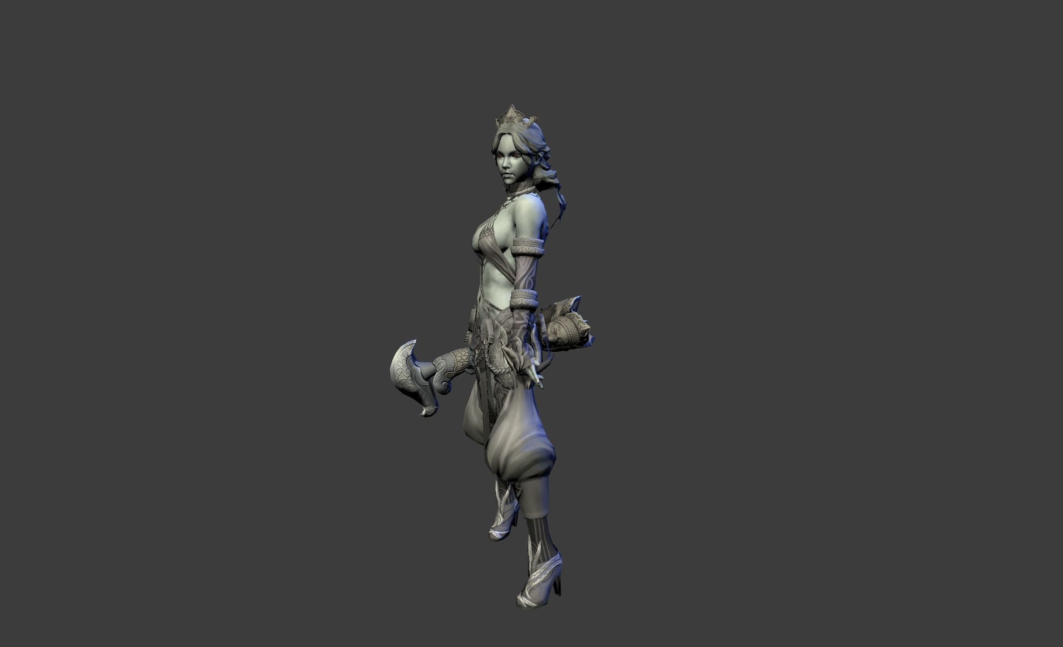 Ancient Bronze Witch Low-poly 3D model_10