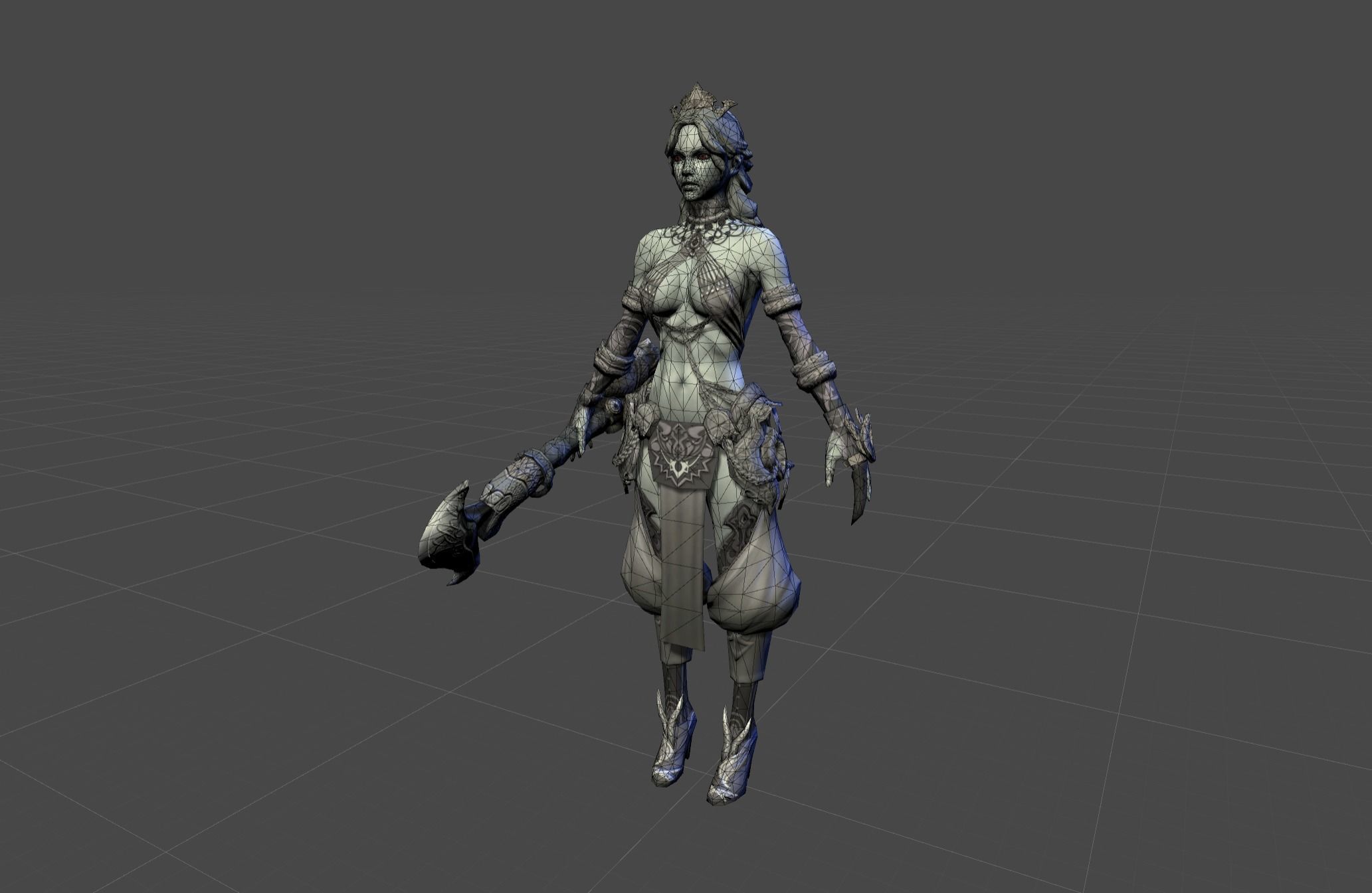 Ancient Bronze Witch Low-poly 3D model_17