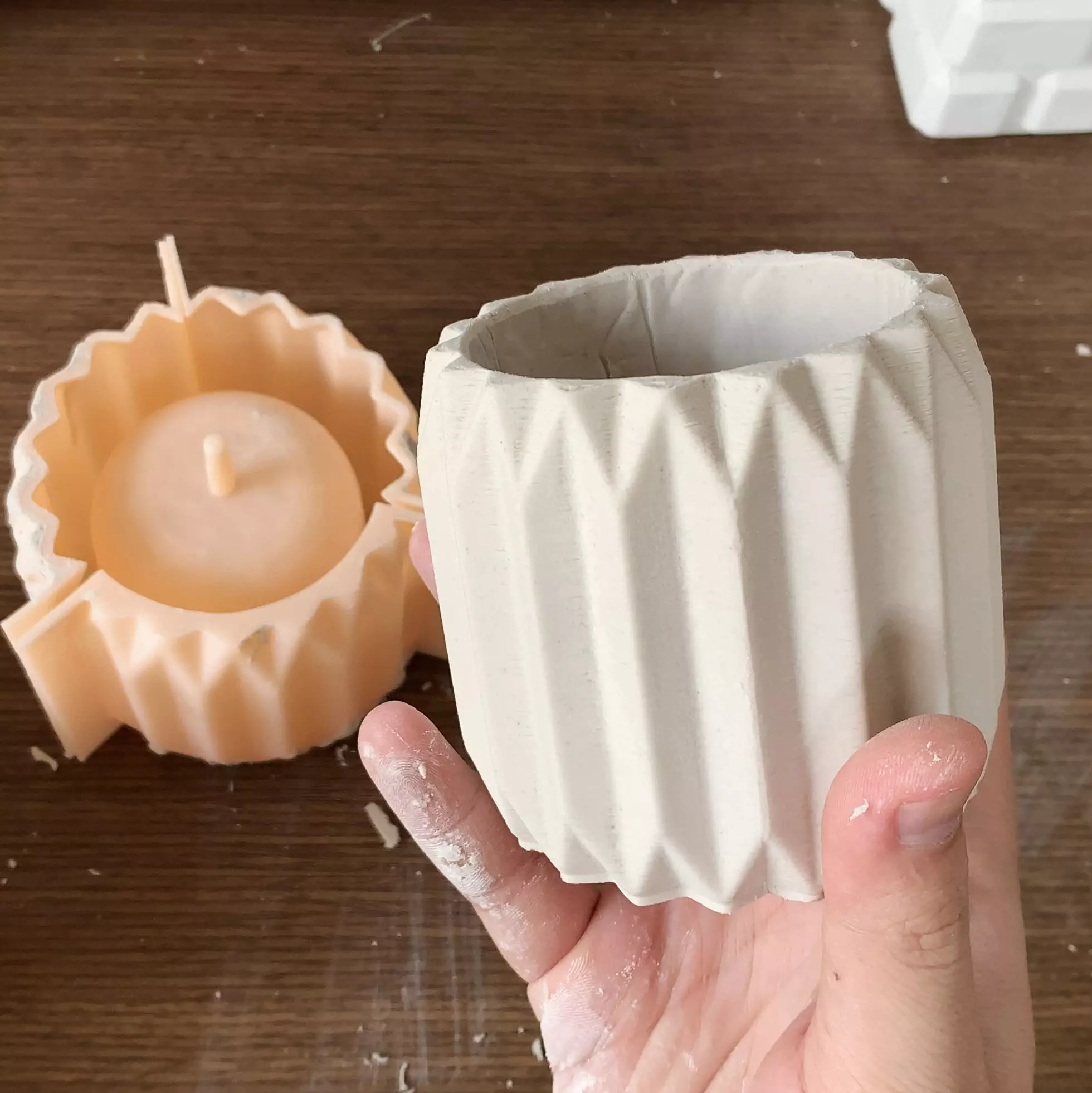 Geometric Fluted Pot mold - 3D print mould 3D print model_0