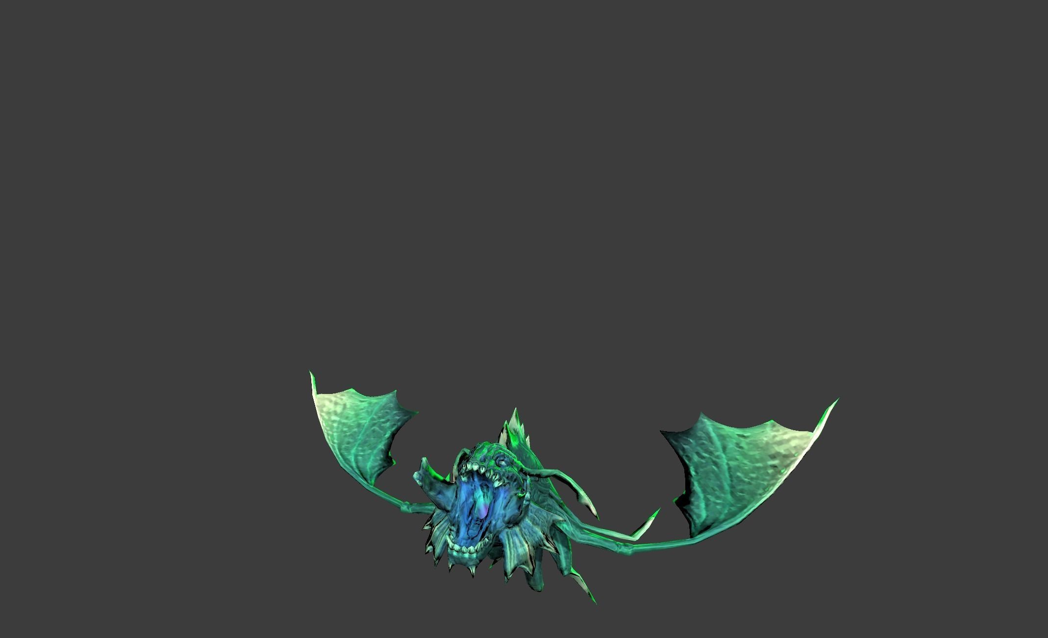 Flying Lizard Mutant Bat Low-poly 3D model_8