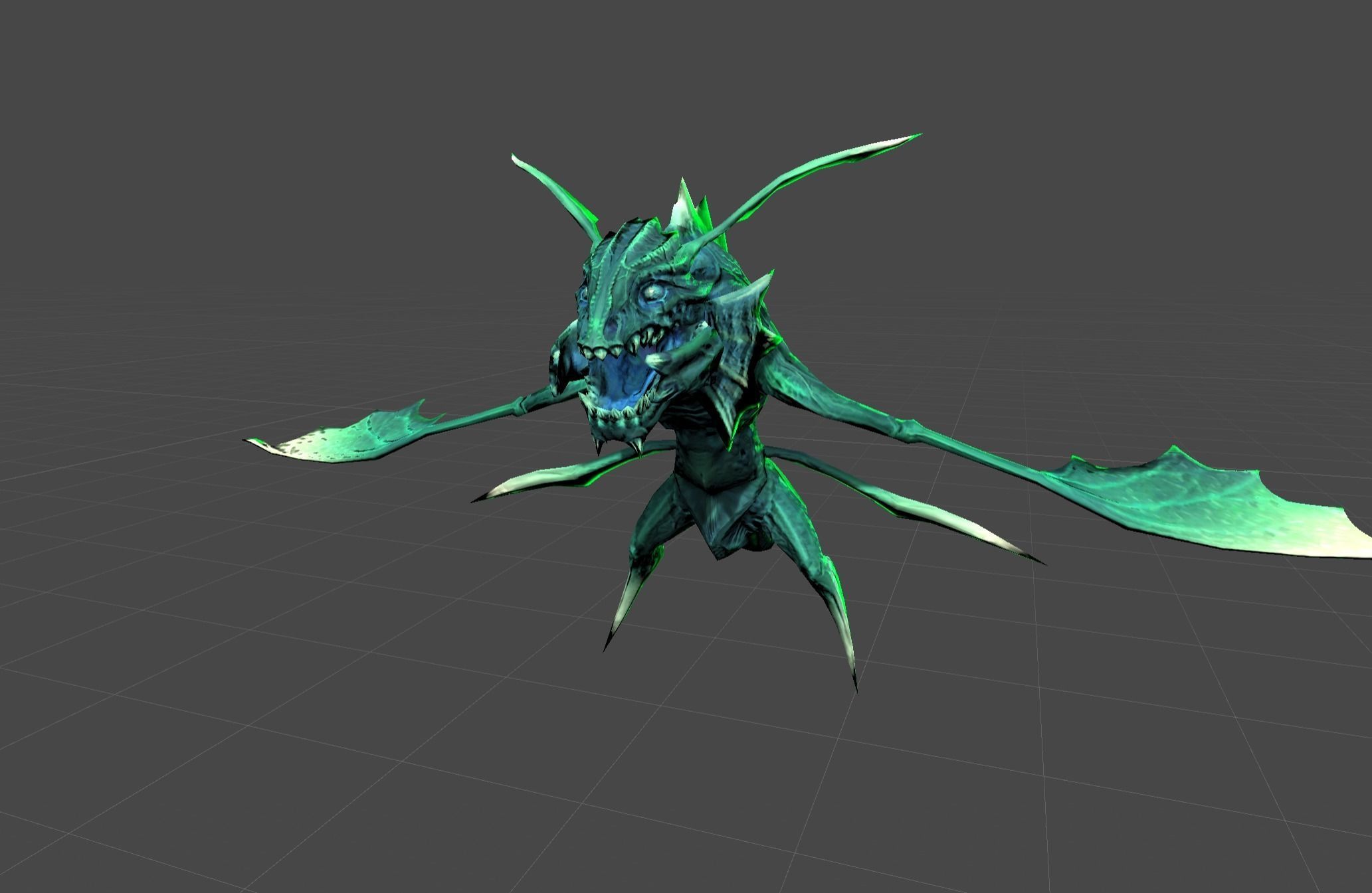 Flying Lizard Mutant Bat Low-poly 3D model_11