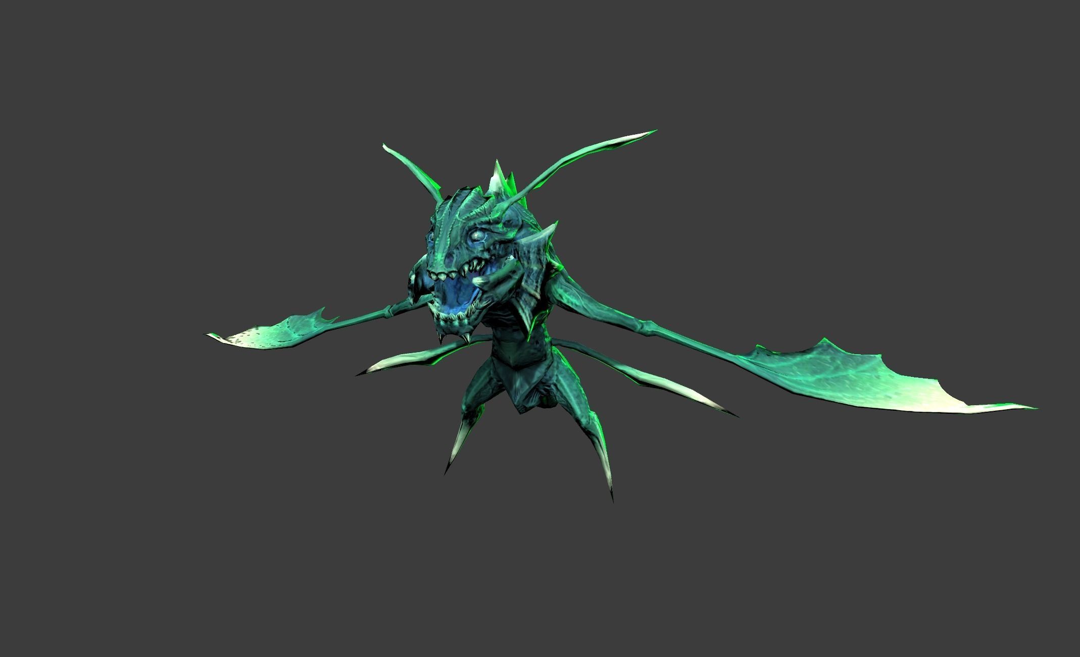 Flying Lizard Mutant Bat Low-poly 3D model_12