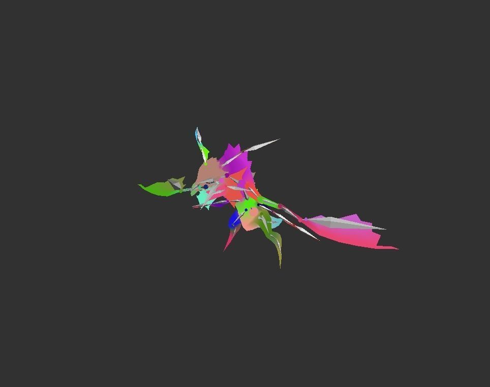 Flying Lizard Mutant Bat Low-poly 3D model_3