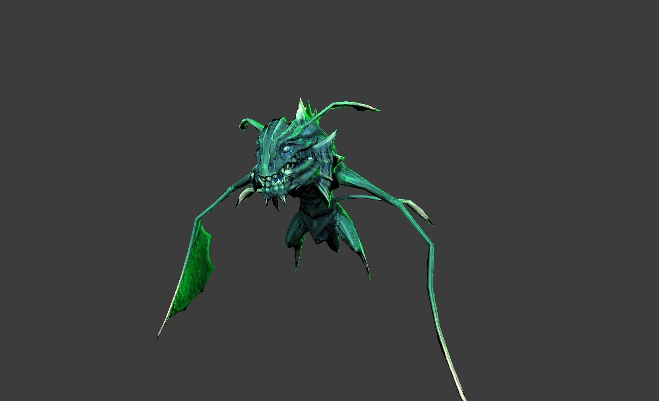 Flying Lizard Mutant Bat Low-poly 3D model_14