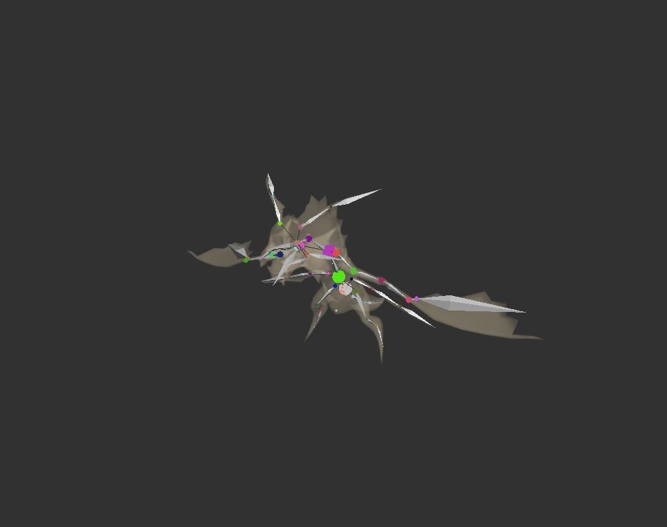 Flying Lizard Mutant Bat Low-poly 3D model_2