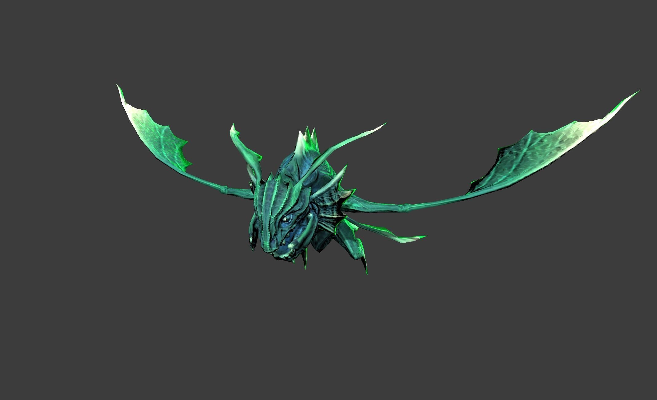Flying Lizard Mutant Bat Low-poly 3D model_17
