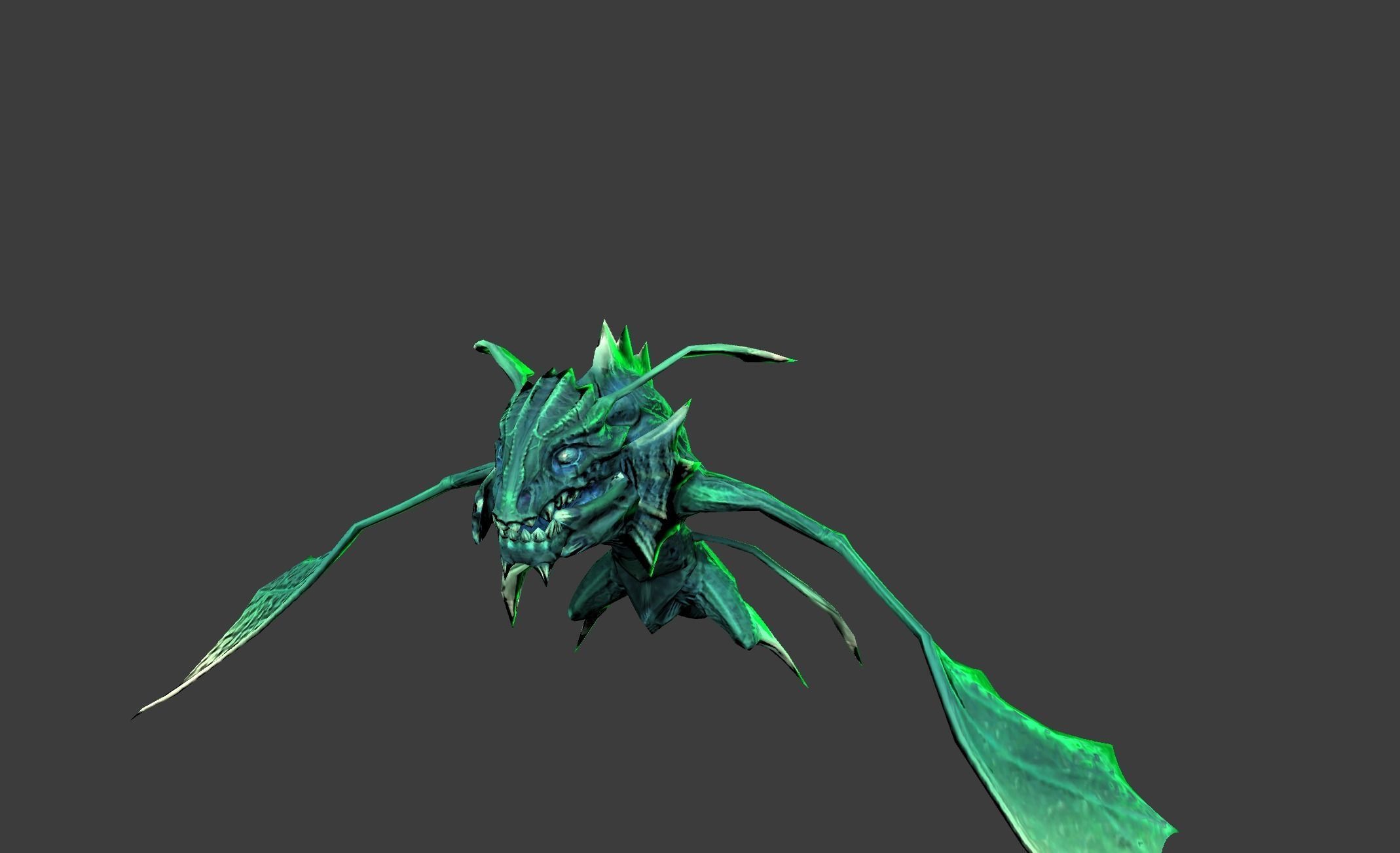 Flying Lizard Mutant Bat Low-poly 3D model_16