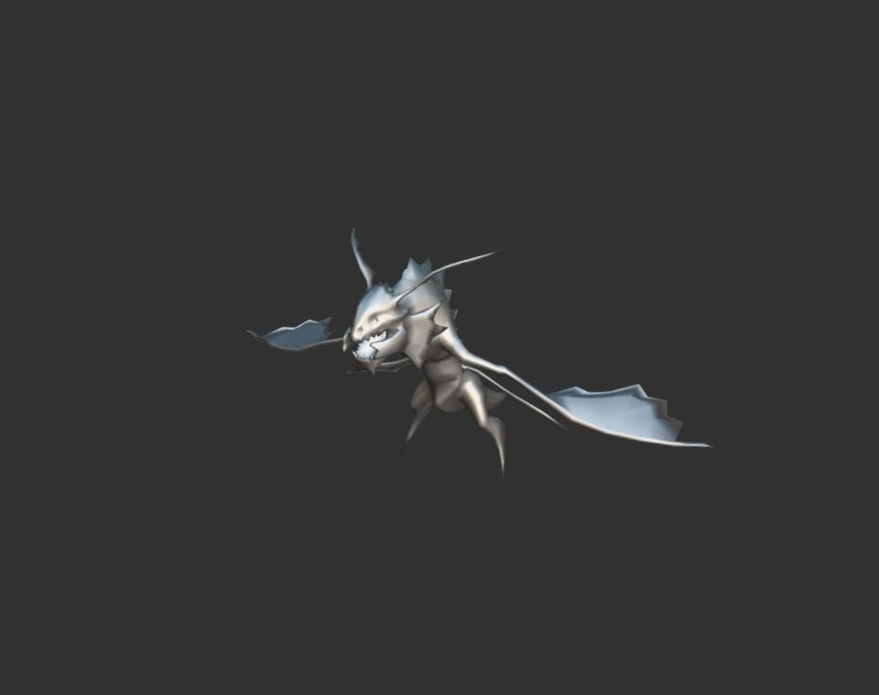 Flying Lizard Mutant Bat Low-poly 3D model_4