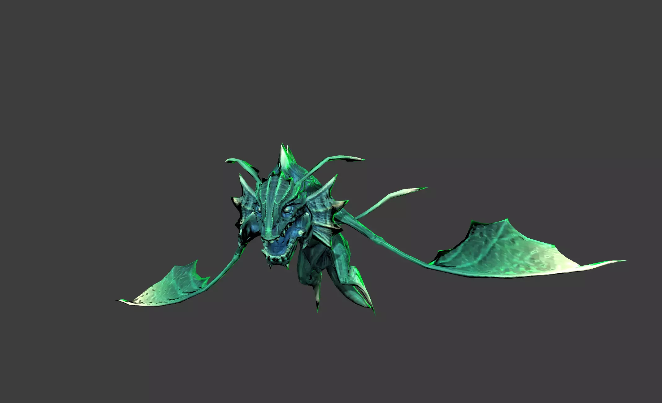 Flying Lizard Mutant Bat Low-poly 3D model_0