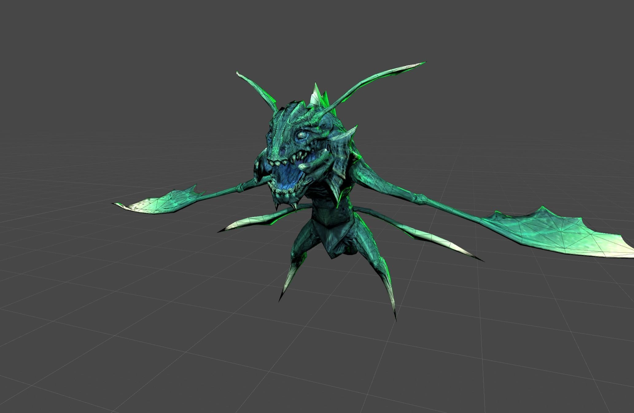 Flying Lizard Mutant Bat Low-poly 3D model_13