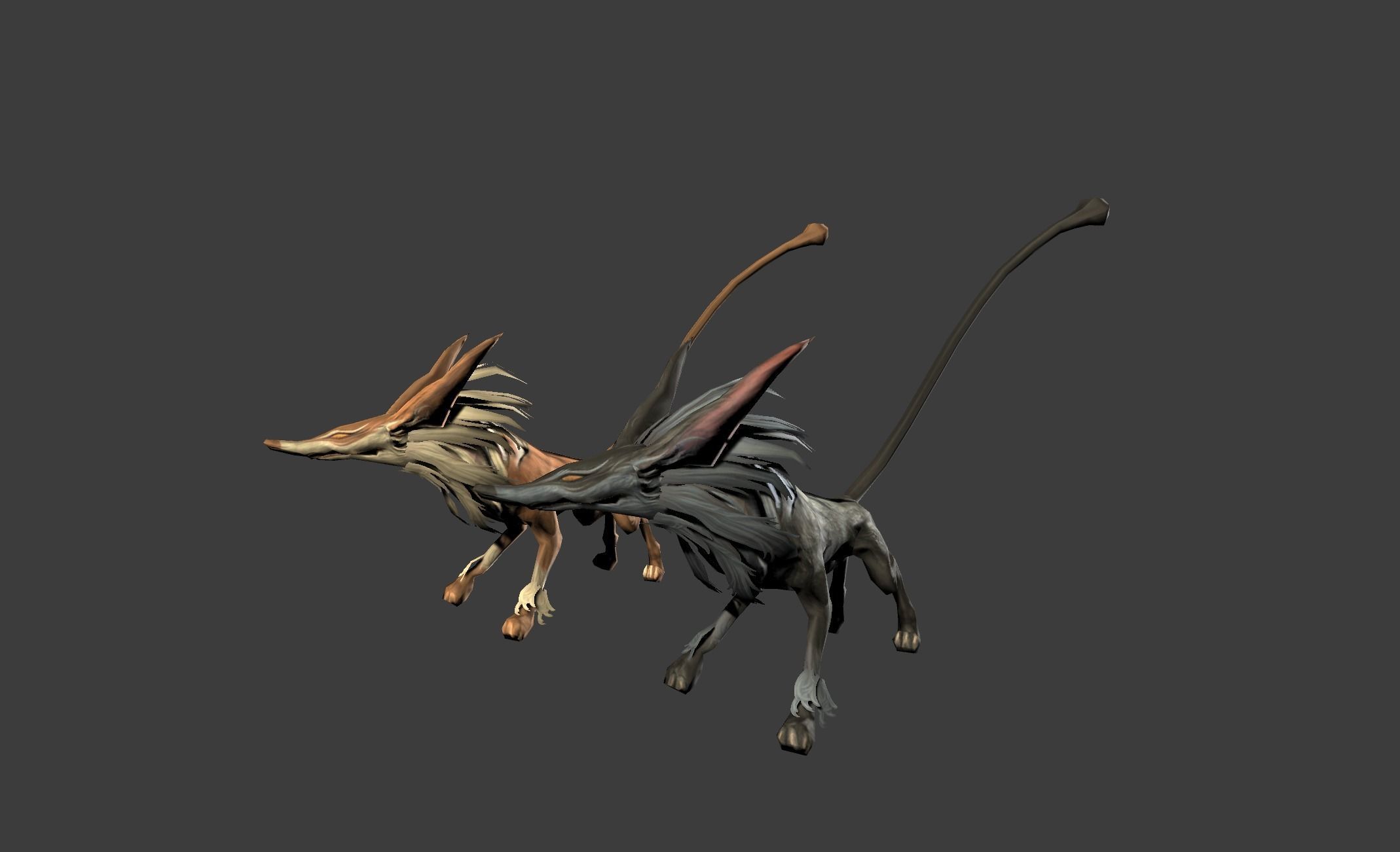 Fox Beast Animal Low-poly 3D model_17